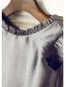 Flutter Cap Sleeves Gray Taffeta Knee Length Flower Girl Dress